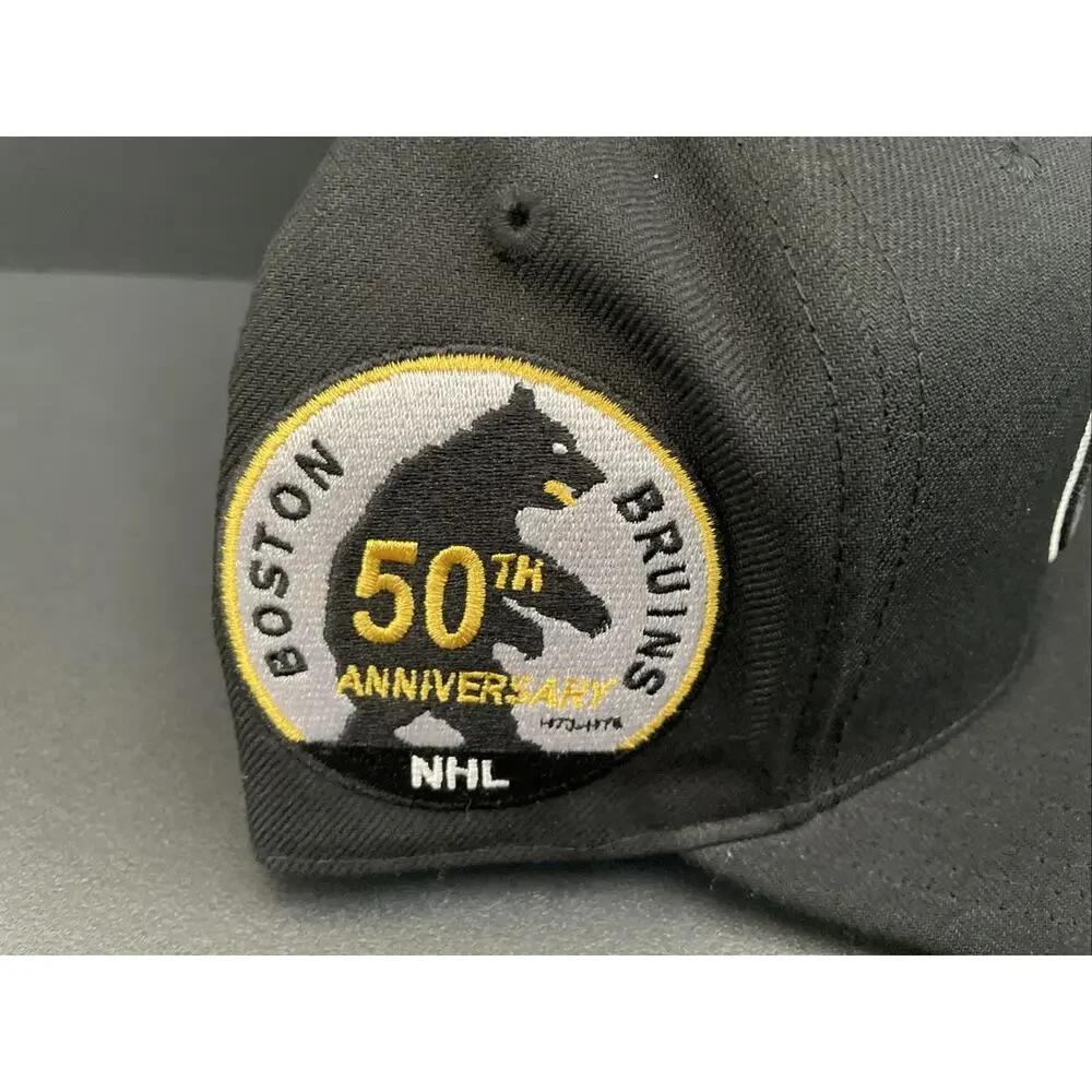 Mitchell & Ness NHL Boston Bruins Hat Flatbrim Snapback 50th Anniversary 7 5/8